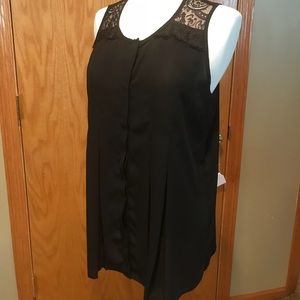 Black blouse with lace detailing